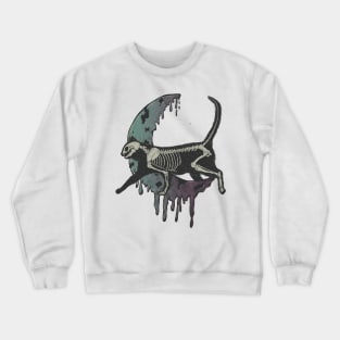 Cat Skeleton over the moon Crewneck Sweatshirt